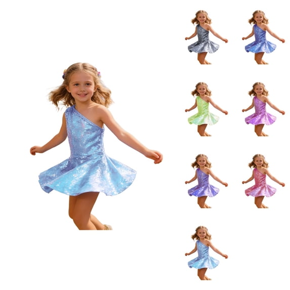And Shine Girls Off Shoulder Party Dress, Sequin Details, Sleeveless Top & Shorts for 4-12 Yrs Dance Outfit