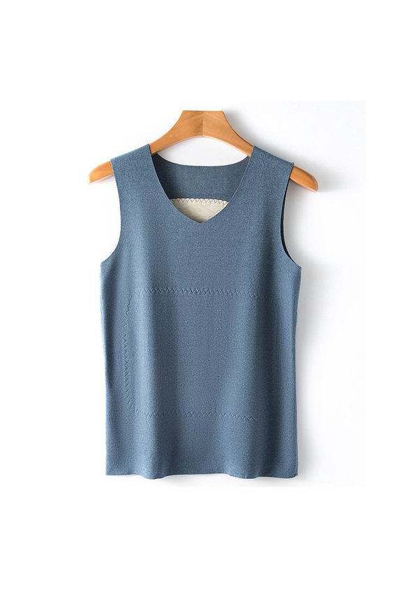 And Silk Patch Thermal Vest Double Lined Heated Base Layer for Women