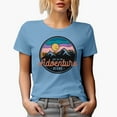 thumbnail image 1 of And So the Adventure Begins with Mountains Art Merch Gift, Baby Blue T-Shirt, Large, 1 of 5