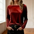 thumbnail image 1 of And Summer High End Velvet Top Round Neck Loose Light Unique And Versatile T Shirt, 1 of 4