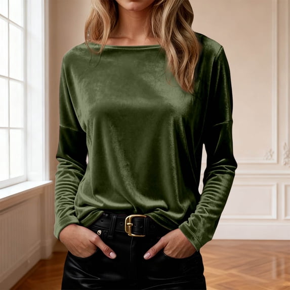 And Summer High End Velvet Top Round Neck Loose Light Unique And Versatile T Shirt