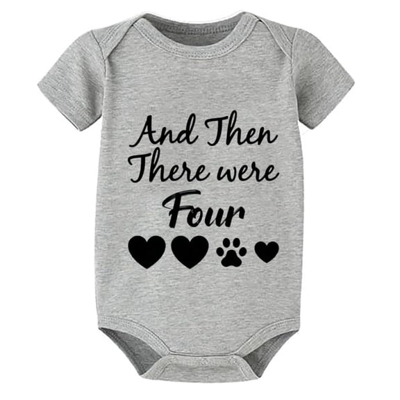 And Then There Were Four Bodysuits Baby Boy Short Sleeve Summer Baby Jumper White 6-9 Month Boy Romper