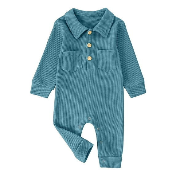 And Toddler Boys Girls Solid Color Long Sleeve Romper Jumpsuit Clothes,Size 6 Months-12 Months
