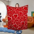 And Valentine's Day soft red love flannel blanket comfortable sofa