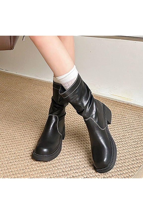 And Winter Pants Boots Stack Of Thick Soled Boots Long And Short Boots