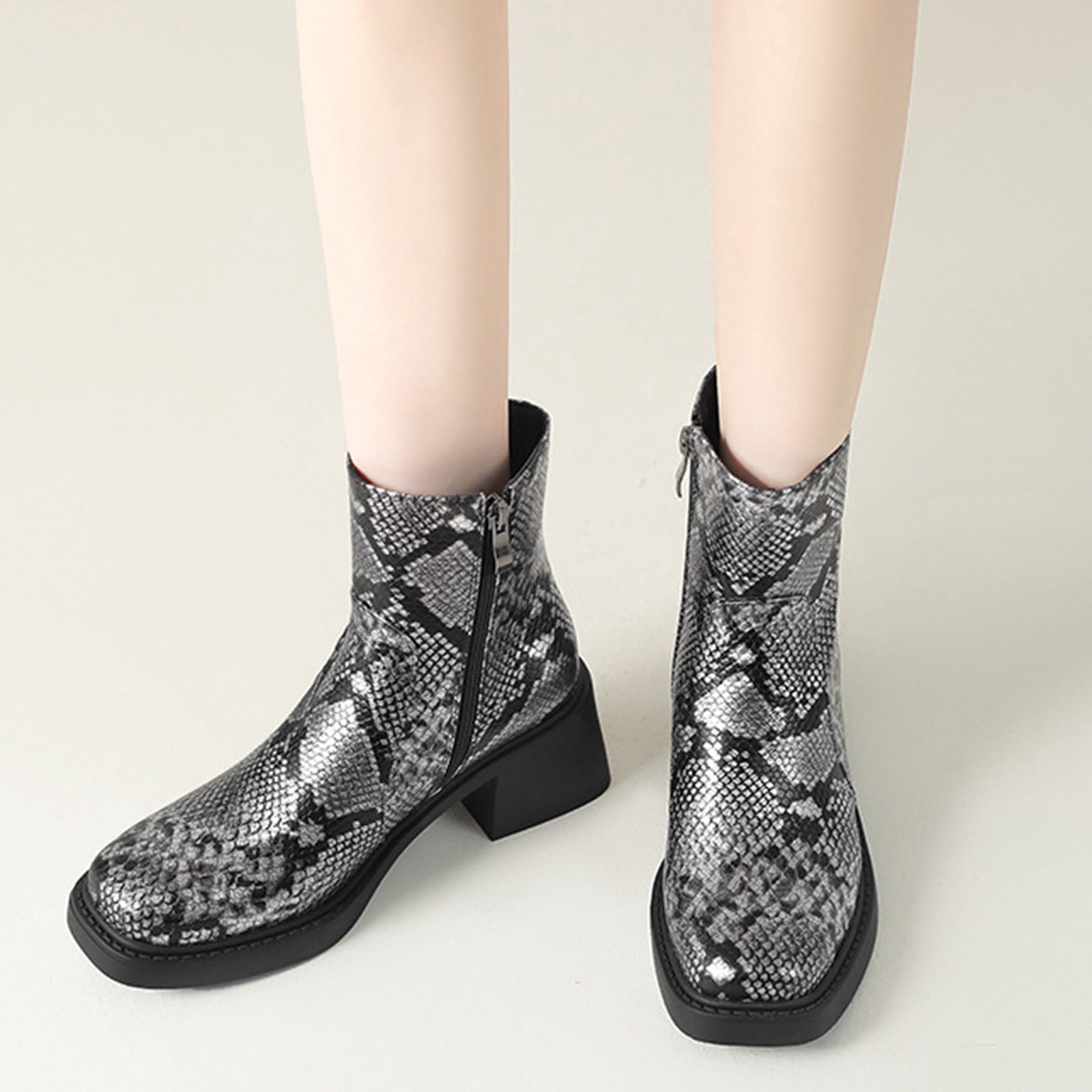 And Winter Women's Boots Serpentine High Heels Single Boots Bare Boots ...