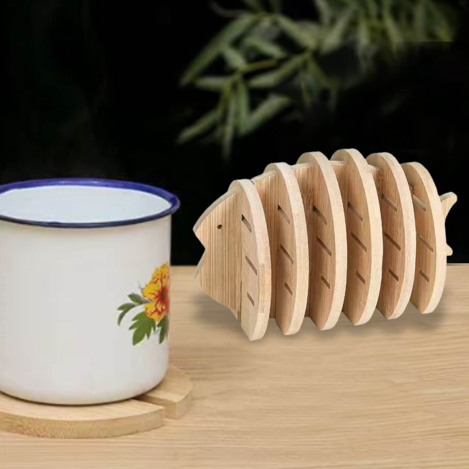 And Wood Three Animal Placemat Storage Table Decoration Pot Mat