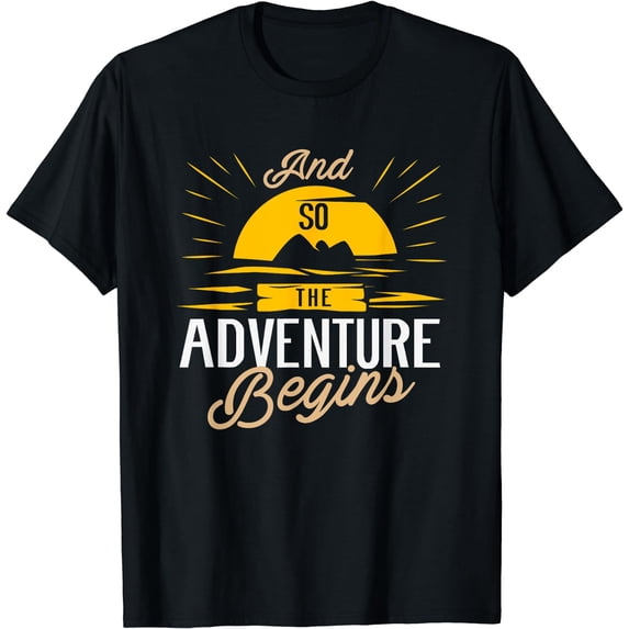 And so the Adventure begins - Camping & Road Trip Gift T-Shirt Black 3X-Large