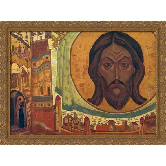 And we see 38x28 Large Gold Ornate Wood Framed Canvas Art by Nicholas Roerich
