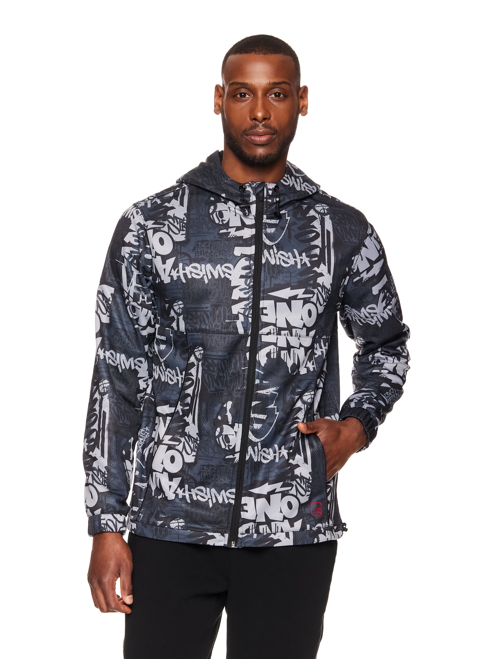 And1 Men's and Big Men's Jumpshot Graffiti Jacket, Sizes S And1 Men's and Big Men's Jumpshot Graffiti Jacket, Sizes S