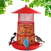 Bird Feeder for Outdoors, 3 Tiers Metal Mesh Hanging Bird Feeder with 360 Degree, Large Capacity, Weatherproof & Rust-Resistant, Easy to Fill & Clean Wild Bird Feeders in Backyard, Garden