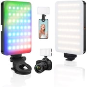 مشبك إضاءة الهاتف الساخن 129 LED،إضاءة سيلفي RGB 10 أوضاع إضاءة لكاميرا الكمبيوتر المحمول iPhone،إضاءة تعبئة محمولة لصور السيلفي ومؤتمرات الفيديو والتصوير الفوتوغرافي TikTok YouTube Vlog Shooting