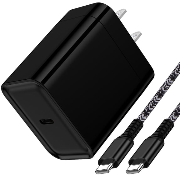 USB C Charger Block Fast Charging, 20W PD Charging Box with 6FT USB C to C Charging Cable, Type C Block USB C Wall Charger Adapter Charger Station Compatible for iPhone, Samsung, Android, Black