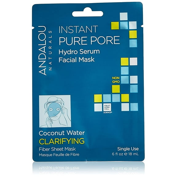 Andalou 1002622 Instant Pure Pore Hydro Serum Facial Sheet Mask 0.6 oz.