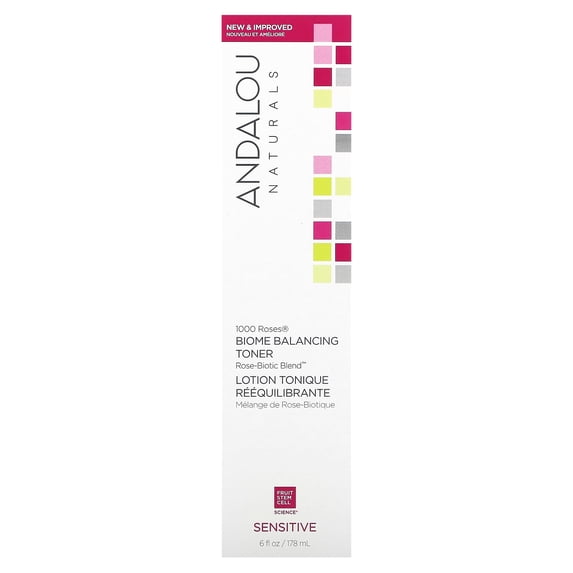 Andalou Naturals 1000 Roses®, Biome Balancing Toner, Sensitive, 6 fl oz (178 ml)