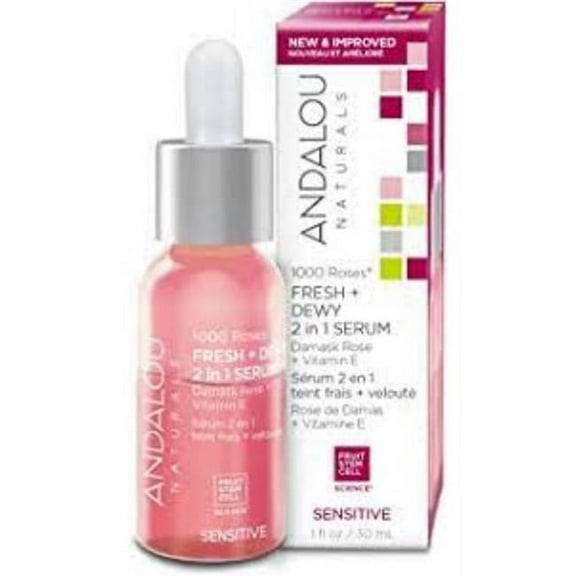 Andalou Naturals 509937 1 oz 1000 Roses 2-in-1 Serum for Face