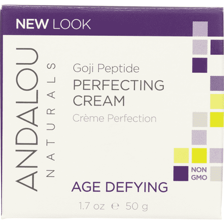 Andalou Naturals AGE DEFYING Goji Peptide Perfecting Face Cream, 1.7oz, For Fine Lines and Wrinkles