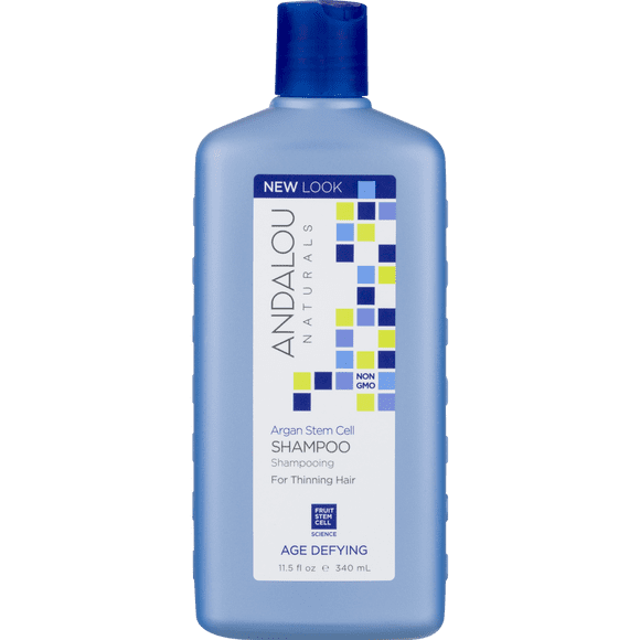 Andalou Naturals Shampoo, Age Defying, For Thinning Hair, Argan Stem Cell, 11.5 fl oz (340 ml)