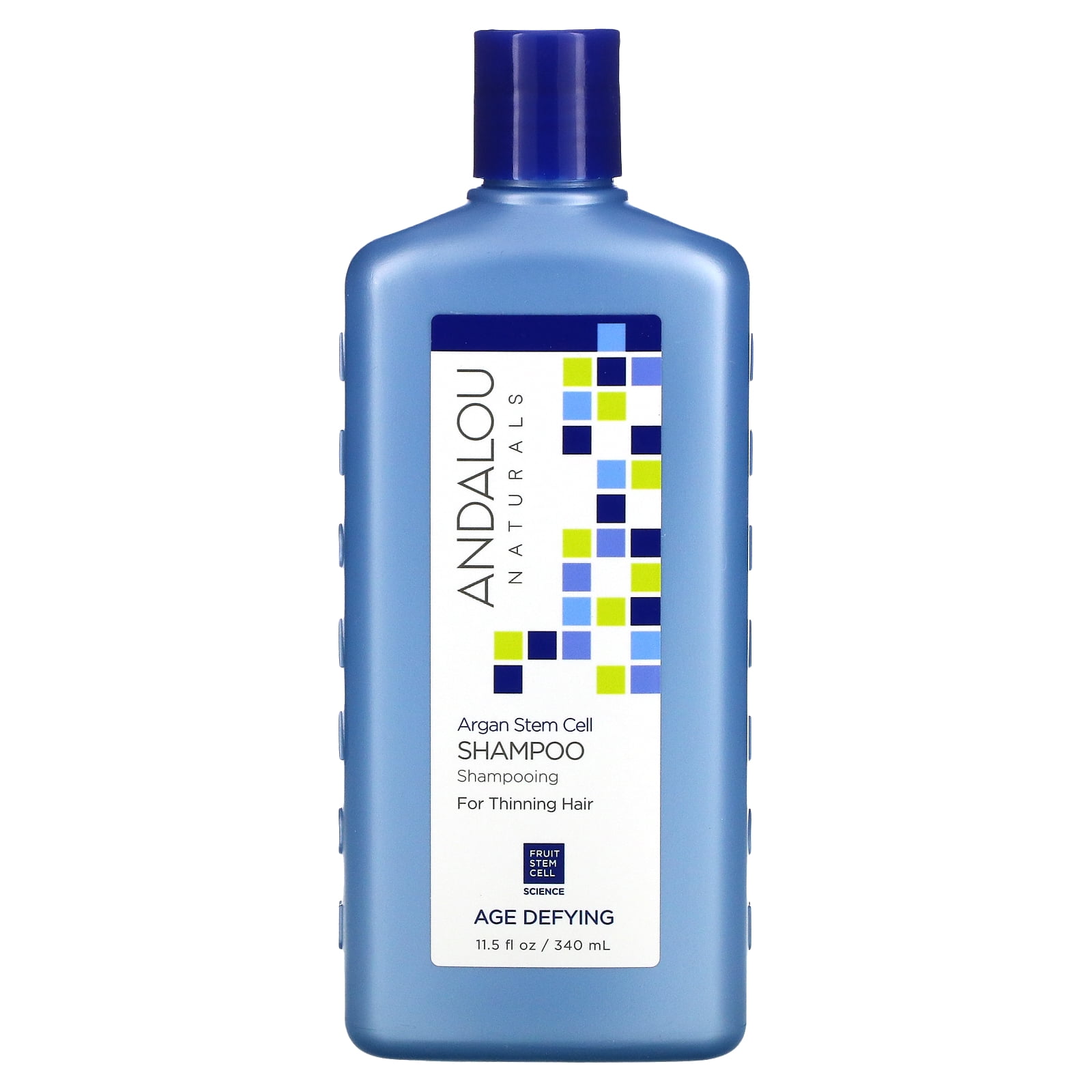 Andalou Naturals Shampoo, Age Defying, For Thinning Hair, Argan Stem Cell, 11.5 fl oz (340 ml)