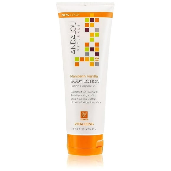 Andalou Naturals Body Lotion Ounce, Mandarin Vanilla Vitalizing, 8 Fl Oz