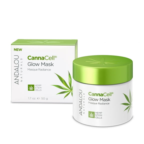 Andalou Naturals CannaCell Glow Facial Mask with Hemp Seed Oil, 1.7oz for all Skin Types to Hydrate
