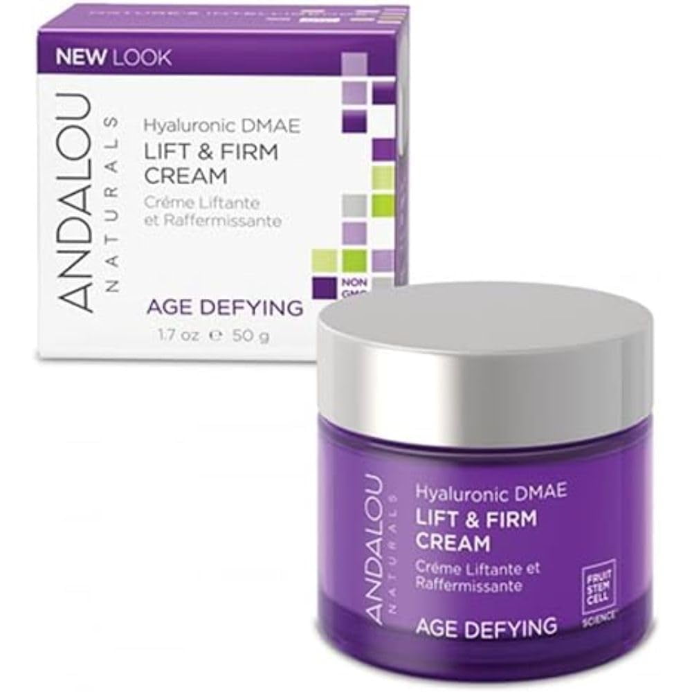 Andalou Naturals Hyaluronic Dmae Lift Firm Skin Cream, Face Moisturizer With Anti Aging