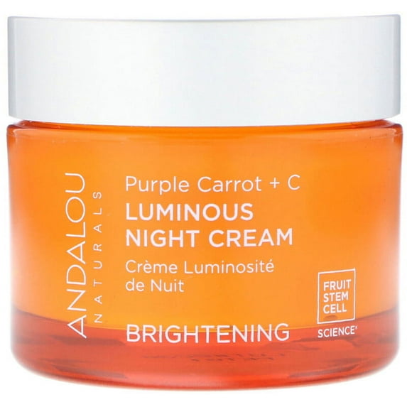 Andalou Naturals Luminous Night Cream Purple Carrot C Brightening 1.7 fl oz Pack of 3