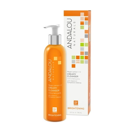 Andalou Naturals Meyer Lemon + C Creamy Facial Cleanser with Vitamin C, 6oz, for a Brighter Complexion, for all skin types