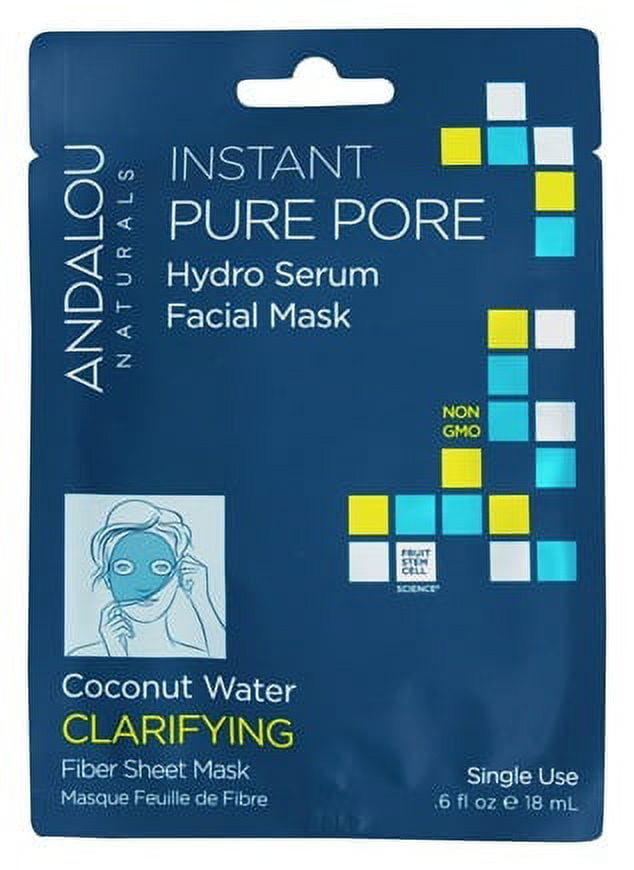 Andalou Naturals Pure Pore Hydro Serum Facial Sheet Mask - 0.6 fl oz Pack of 3