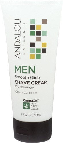 Andalou Naturals Shave Cream, Smooth Glide, Men, Tube, 6.0 FL OZ