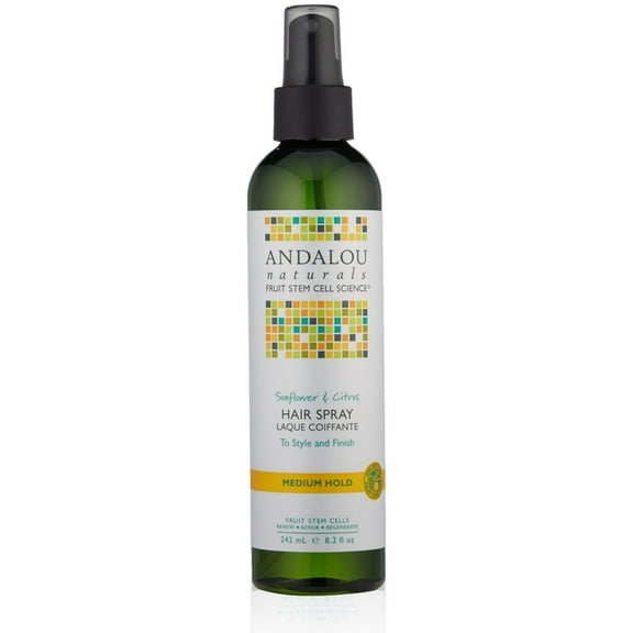 Andalou Naturals Sunflower & Citrus Hair Spray, Brilliant Shine, 8.2 Oz