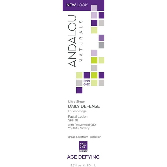 Andalou Naturals Ultra Sheer Daily Defense Facial Lotion with SPF 18 - 2.7 fl oz