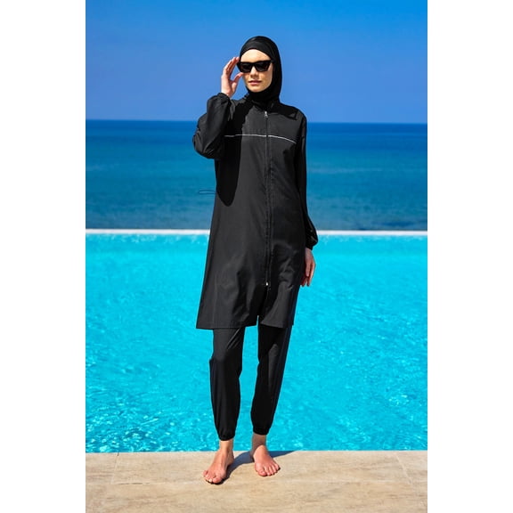 Andalus Black Full Coverage Burkini Set A2501-1