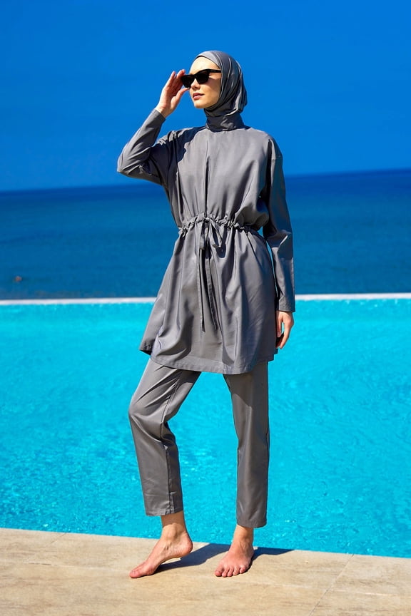 Andalus Full Coverage Burkini Set With Front Ruching A2502-4