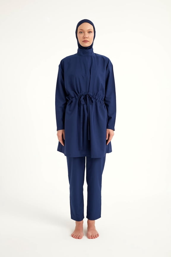 Andalus Full Coverage Burkini Set With Front Ruching A2502-2