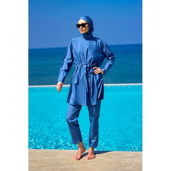 Andalus Full Coverage Burkini Set With Front Ruching A2502-6