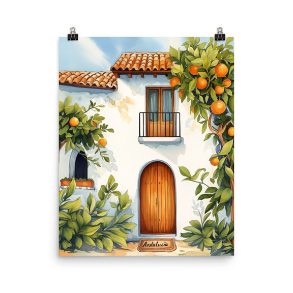 Andalusia Spain Orange Tree Mediterranean Wall Art