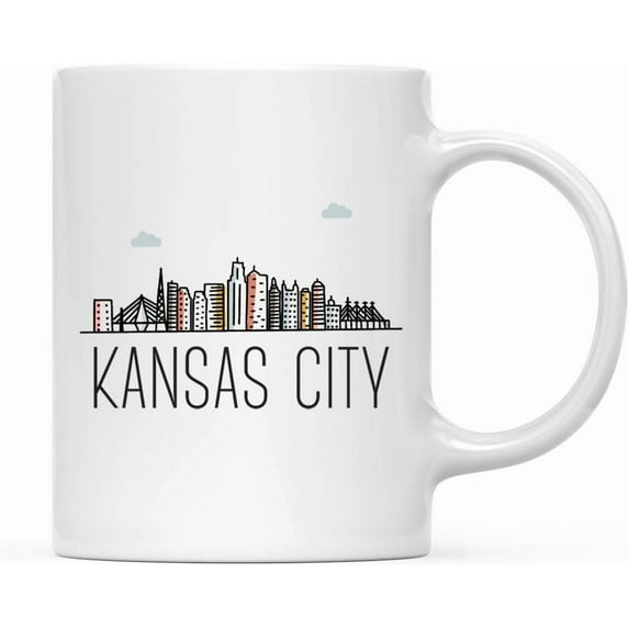 Andaz Press 11oz. Ceramic Coffee Mug Gift, Las Vegas, Colorful City Skyline Graphic, 1-Pack, Christmas, Birthday Gift Ideas Family Coworker Him Her, Includes Gift Box