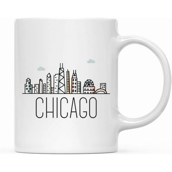 Andaz Press 11oz. Ceramic Coffee Mug Gift, Las Vegas, Colorful City Skyline Graphic, 1-Pack, Christmas, Birthday Gift Ideas Family Coworker Him Her, Includes Gift Box