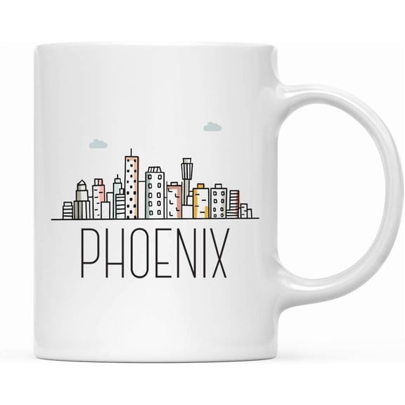 Andaz Press 11oz. Ceramic Coffee Mug Gift, Sacramento, Colorful City Skyline Graphic, 1-Pack, Birthday Gift Ideas Family Coworker Him Her, Includes Gift Box