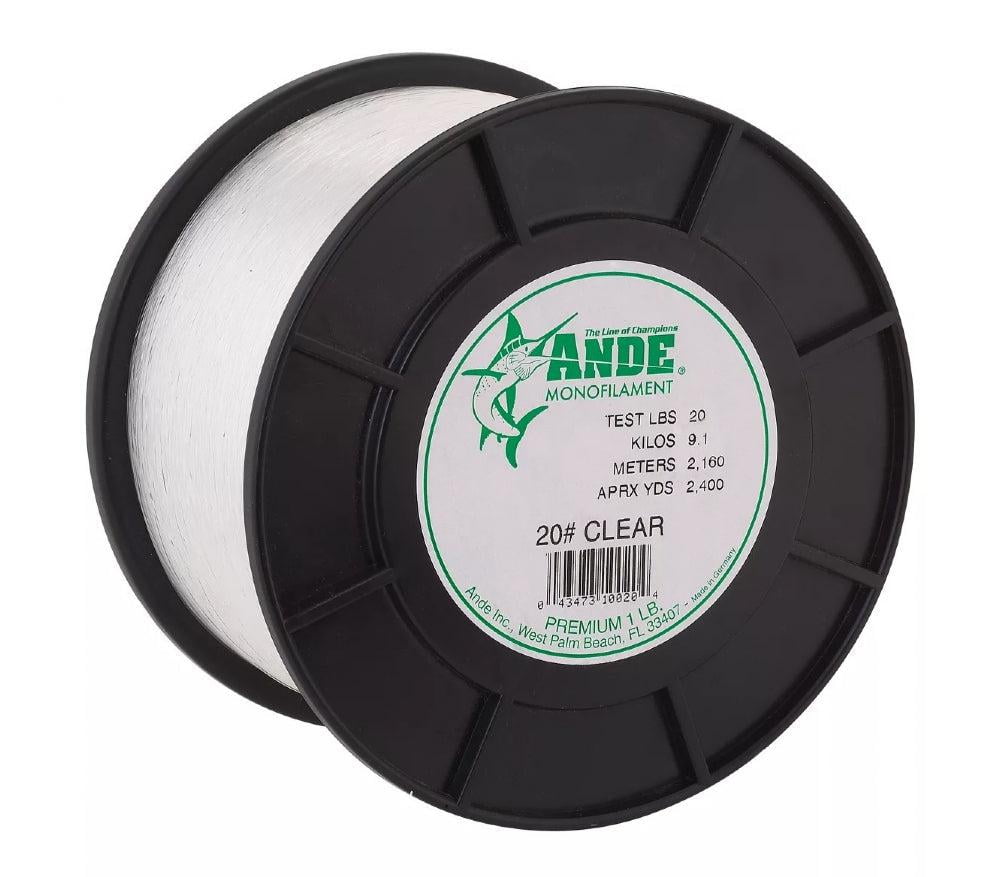 Ande A1-10C Premium Monofilament Fishing Line 1 lb Spool 10 lb 5400 Yards Clear