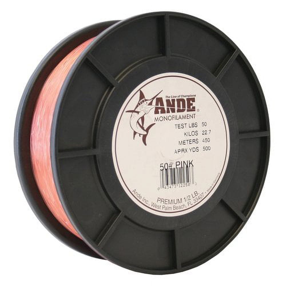 Ande A1250P Premium Monofilament Fishing Line 1/2Lb Spool 50 lb 500