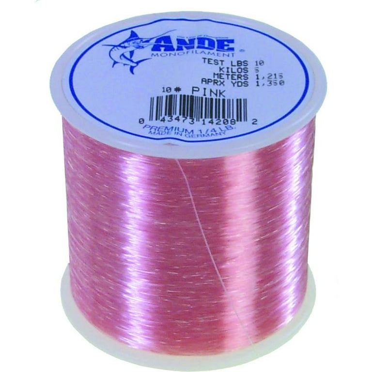 Ande A14-10P Premium Mono Line 1/4 lb Spool 10 lb 1350 Yards Pink