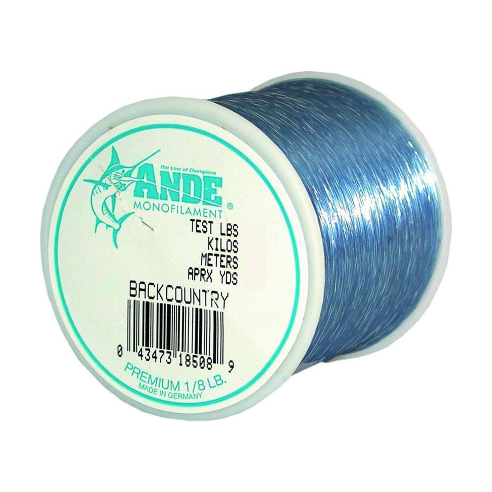 Ande A18-15BC Back Country Mono Line 1/8Lb Spool 15 lb 375 Yards Blue 