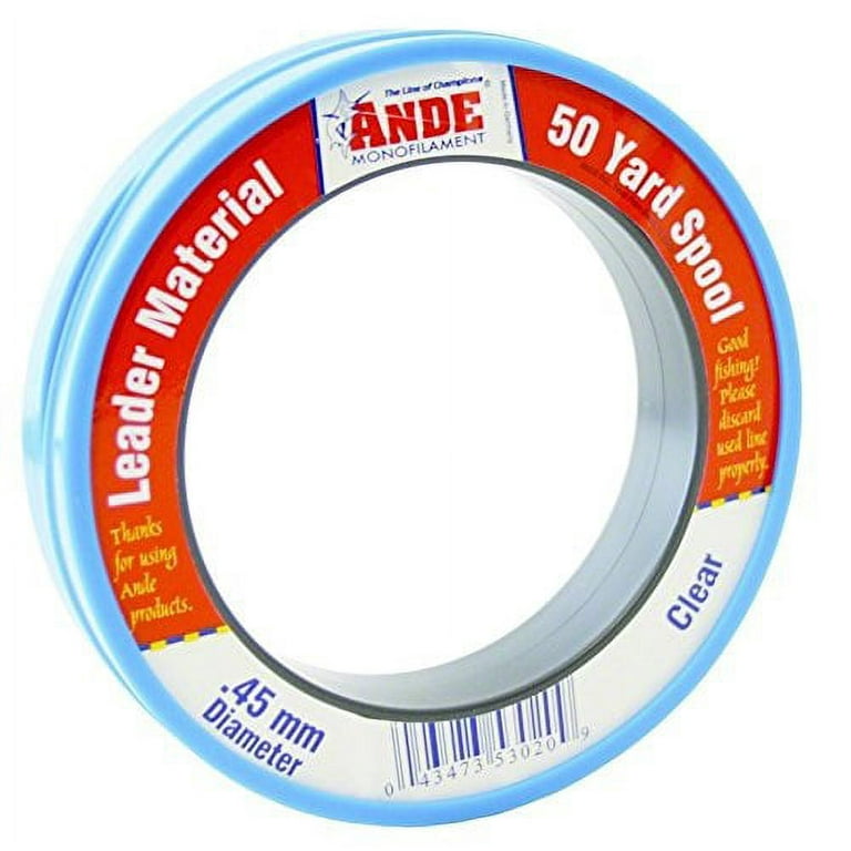 Ande Fishing Line FCW50-12 Clear Fluorocarbon Monofilament Leader 50 Yards  12Lb
