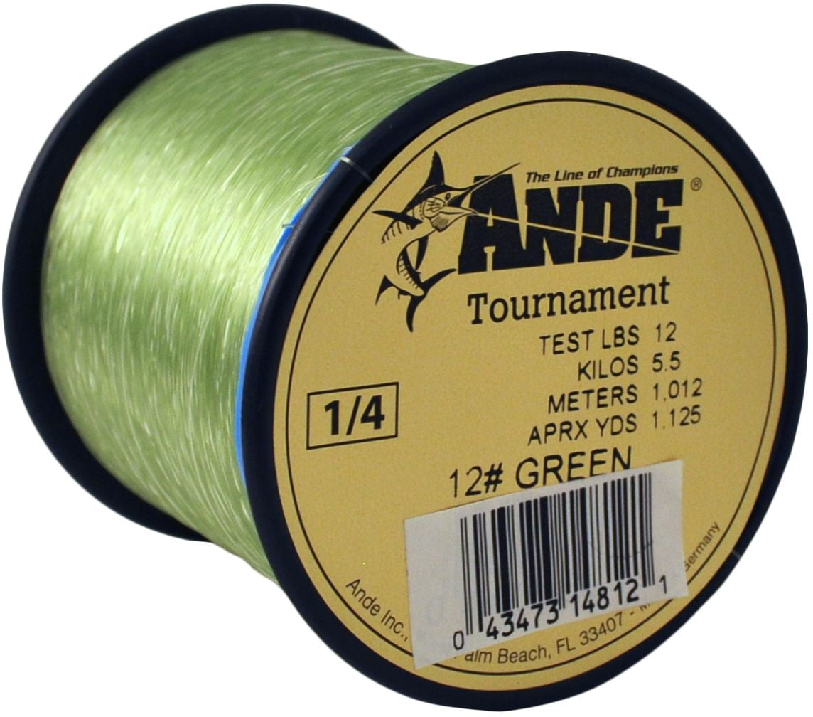 Ande Tournament 12lb Test 1/4lb Spool, Monofilament Line 