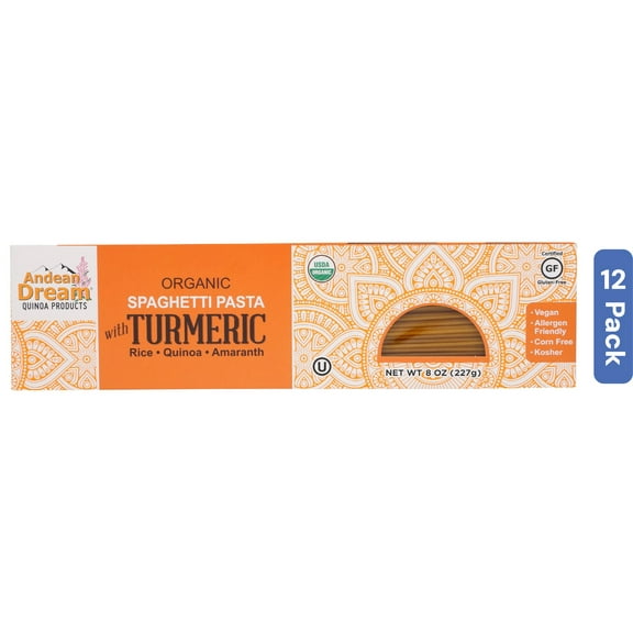 Andean Dream Turmeric Spaghetti Pasta 8 oz (Pack Of 12)