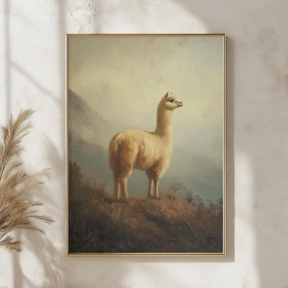 Andean Llama Art Peruvian Mountain Animal Rustic South America