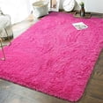 thumbnail image 1 of Andecor Soft Fluffy Bedroom Rugs - 5 x 8 Feet Indoor Shaggy Plush Area Rug for Boys Girls Kids Baby College Dorm Living Room Home Decor Floor Carpet, Hot Pink, 1 of 8