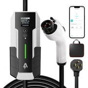 Andeman EV Charger Level 2, 32 Amp 7.68KW 240V NEMA 14-50 Plug, Car Portable Wall Connector, Bluetooth WiFi Enabled SAE-J1772 for EV and Hybrid Vehicles with 25FT Cable